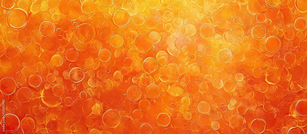 Poster vibrant orange abstract background with soft gradient and delicate circles enhancing elegance and vi