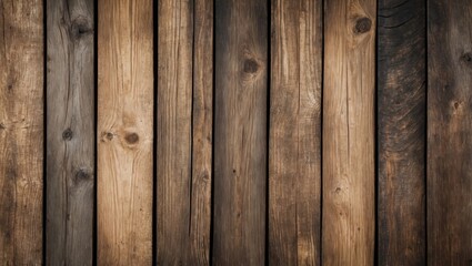 Obraz premium Wooden wall planks background with varying shades of brown and texture variations in a rustic style
