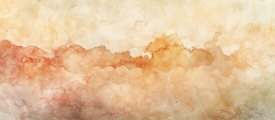 Obraz premium Warm pastel watercolor texture with soft orange and beige hues blending together, ideal for creative designs and artistic digital art projects.