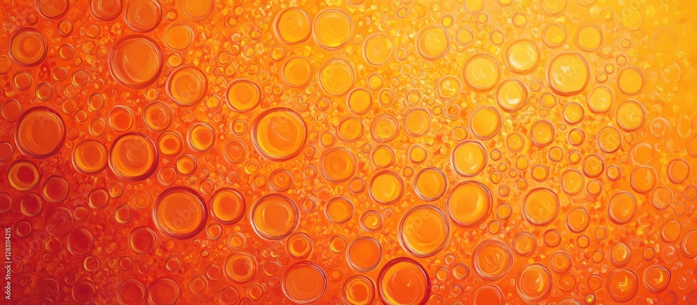 Aufkleber Elegant orange gradient background with varying sized circles in rich tones creating a vibrant and visually appealing atmosphere
