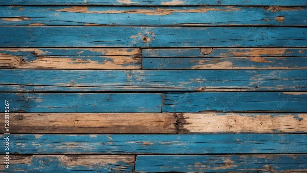 Poster blue wooden planks background with rustic texture and natural grain patterns for use in design and d