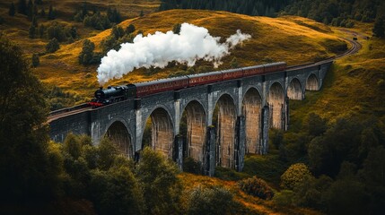 Obraz premium A steam train with white smoke