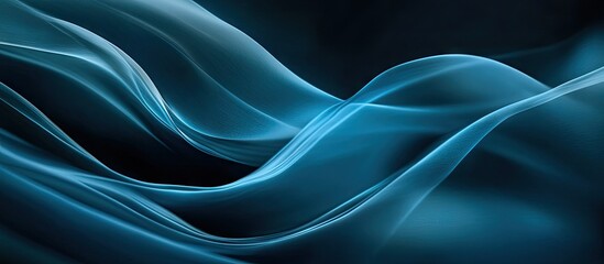 Gentle flowing wave patterns in soft blue tones on a dark background with subtle shadows creating a calming visual effect throughout the image.