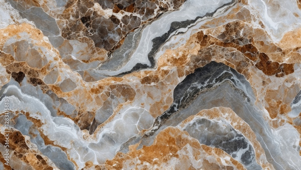 Poster brown and gray marble texture with flowing patterns and natural veins creating an abstract stone bac