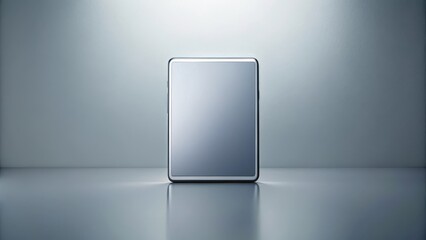 Modern tech gadget placed on gradient silver background with sleek and minimalist design, surrounded by empty space , laptop