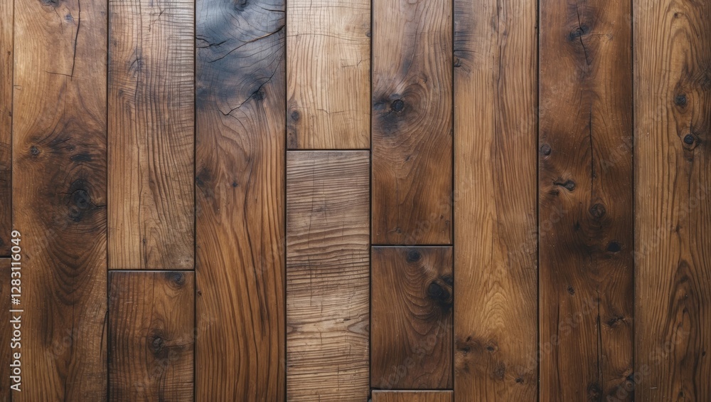 Poster brown wooden floor panels arranged in a rectangular pattern showcasing grain texture and natural var