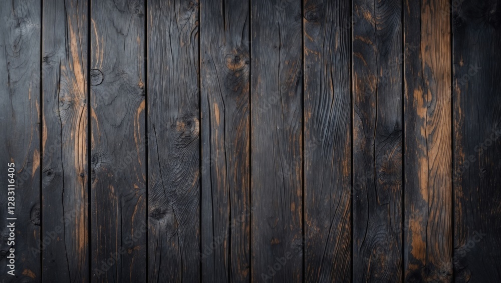 Poster dark weathered wooden planks background with natural textures and patterns suitable for design and d