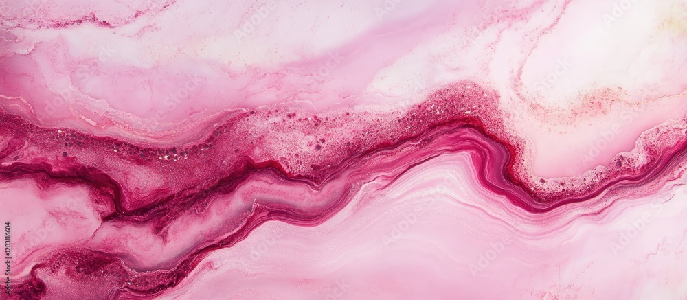 Aufkleber texture of pink marble with flowing organic patterns in shades of pink and white ideal for backgroun