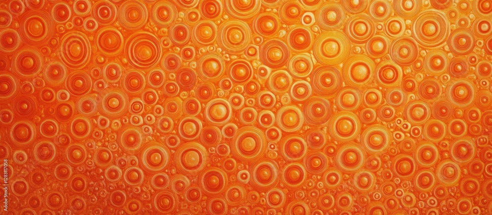 Leinwandbilder vibrant orange background with textured circles in varying sizes creates an elegant, rich atmosphere