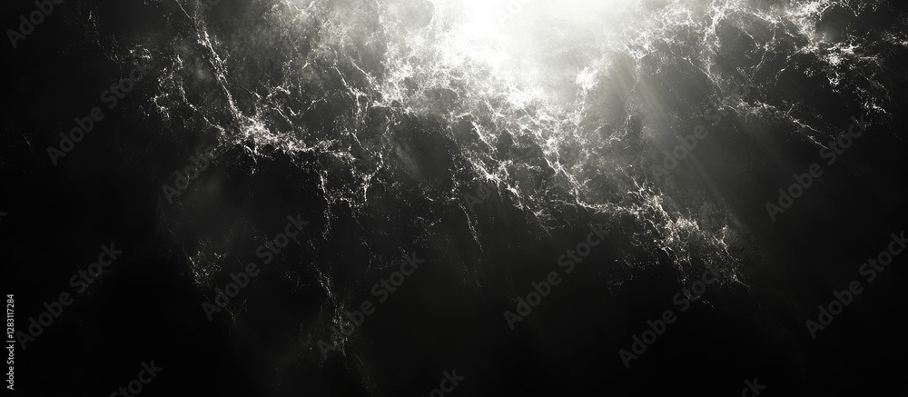 Fototapete bright white sun flare emanating from top center creating a radiant effect against a textured dark b