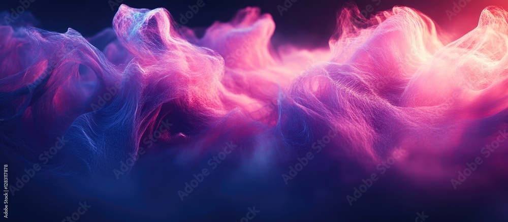 Leinwandbilder dark gradient background featuring swirling pink and blue smoke elements creates an abstract and cap