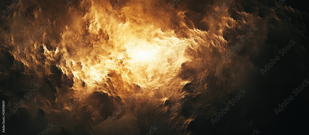 Aufkleber vivid explosion background with fiery orange and yellow hues contrasting dark elements creating a dy