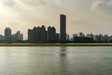 Obraz premium modern city at sunrise,nanchang skyline.