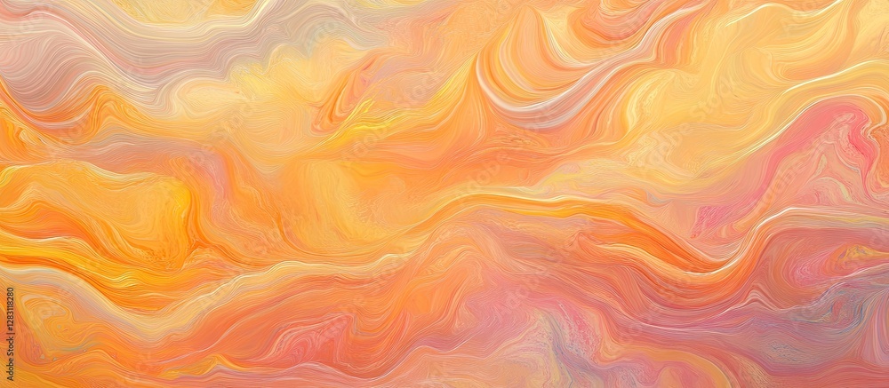 Poster vibrant swirling abstract texture in warm shades of orange and yellow creating a rich, fluid pattern