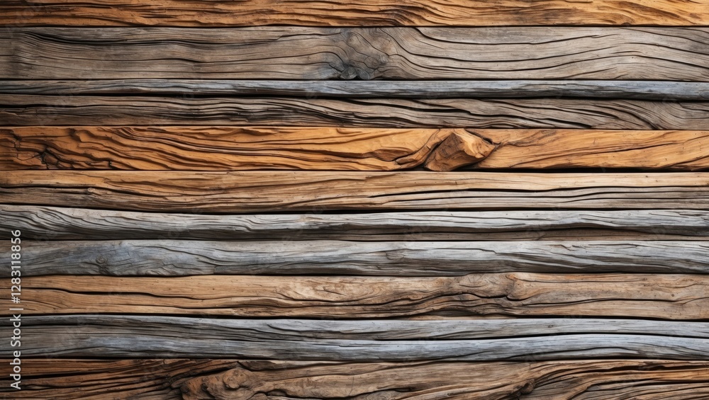 Poster wooden texture surface with natural patterns in various shades of brown and gray suitable for backgr