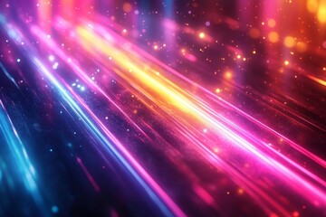 Fototapeta premium Neon Glow with vivid luminous bursts of color, 