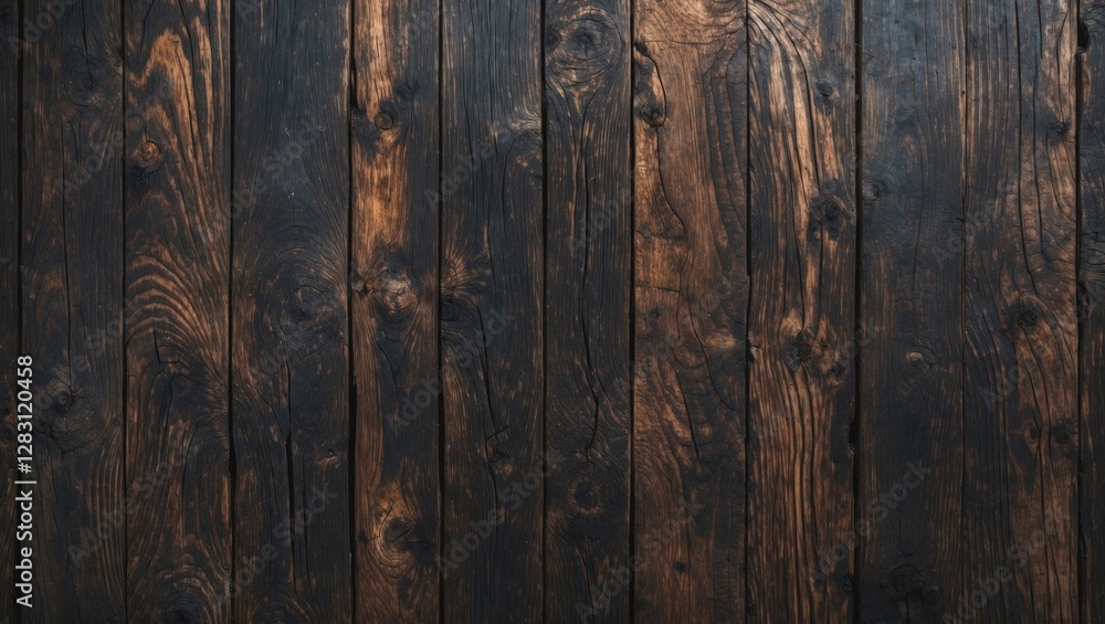 Poster dark weathered wooden planks background exhibiting natural texture and grain patterns ideal for vari