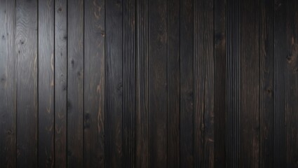 Naklejka premium Dark wooden panel background with vertical planks and natural grain texture ideal for rustic or modern design applications
