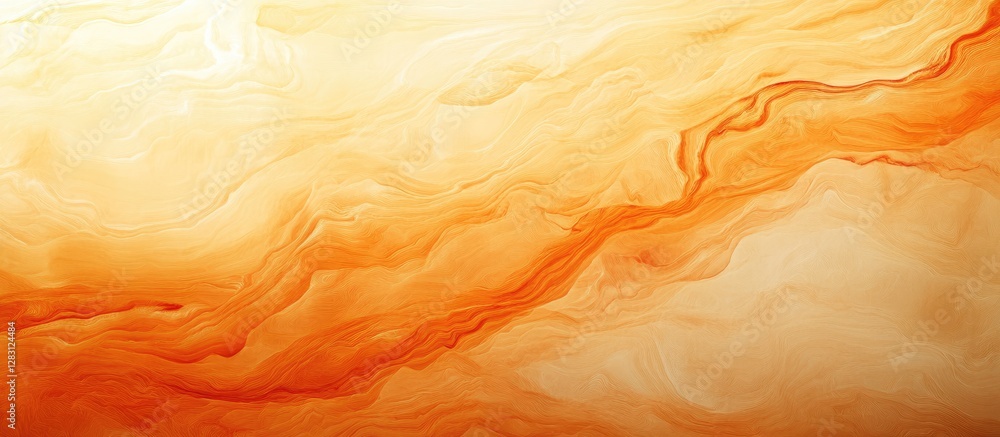 Poster warm gradient abstract background in soft shades of orange with fluid textures flowing from left to 