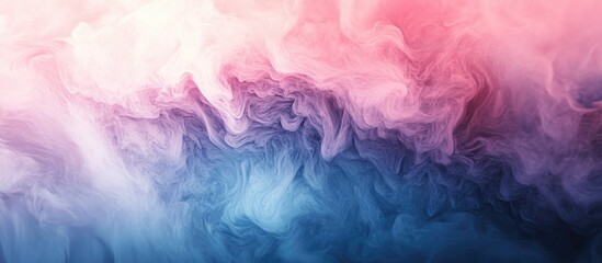 Obraz premium Abstract minimalist background with soft blur effect in gradient shades of pink at the top transitioning to blue at the bottom for a calming atmosphere