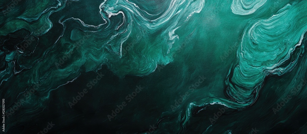 Fototapete Dark green and black abstract chalkboard texture with swirls and subtle light reflections creating a dynamic educational backdrop for learning concepts