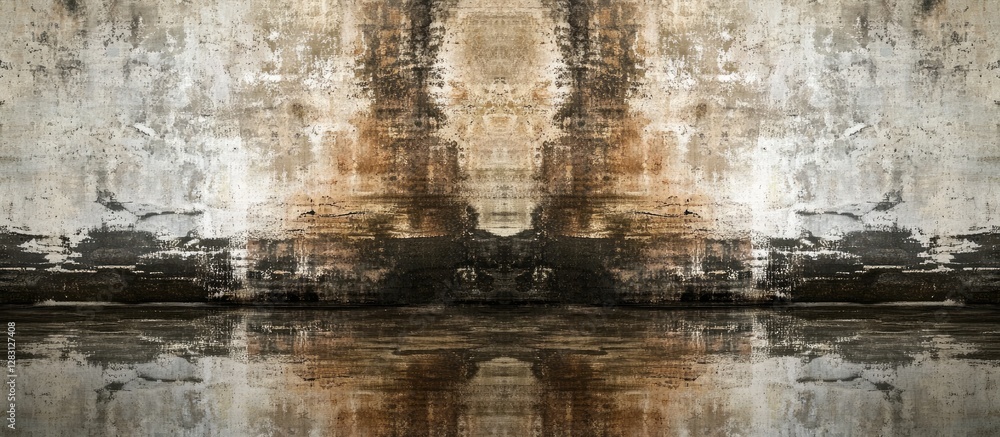 Poster textured brown and gray wallpaper background with artistic weathered design symmetrical in appearanc