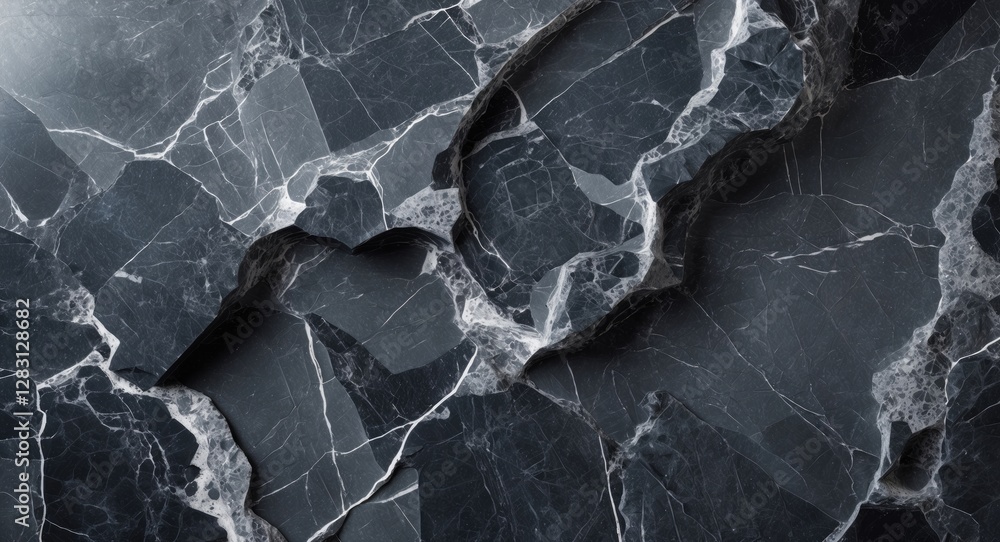 Poster black marble stone texture background with natural veins and patterns in high resolution for design 