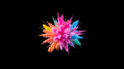 Explosion of colored powder isolated on black background. Abstract colored background

