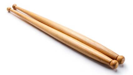 Wooden Drumsticks on White Background