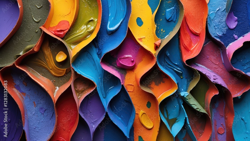 Poster vibrant swirls of paint and colorful textures in abstract art display