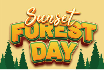 World forest day editable text effect template