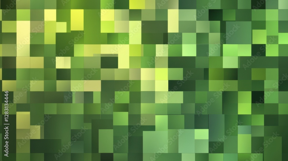 Poster abstract rectangular box geometric green background. 2d style