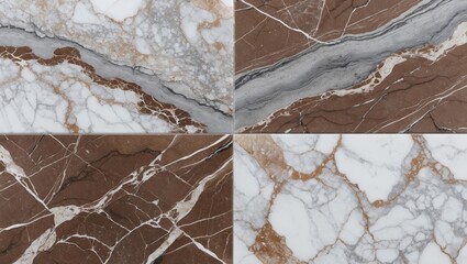 Fototapeta premium Elegant white and brown marble texture with grey patterns, ideal for ceramic slab and high-resolution tile design applications.