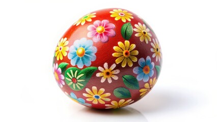 Decorated Easter Egg on White Background