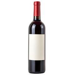 Red wine bottle isolated on a transparent background