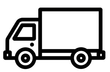 Fototapeta premium Simple Line Truck Icon: Side View, Minimalist Design on White - Vector Illustration for Web and Graphic Design, Clean and Modern.