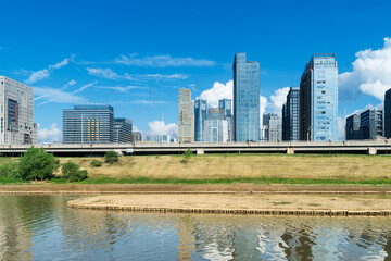 Lakeside modern office building in China