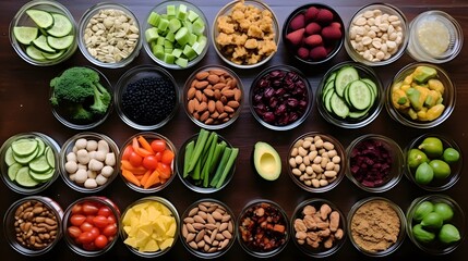 Fototapeta premium Visually Appealing and Nourishing Toddler Meal Prepared with a Variety of Colorful Healthy Foods Arranged in a Compartmentalized Container for a Balanced and Convenient Mealtime