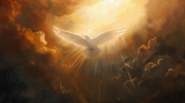 Anointing, holy sprit descending like a dove during Jesus baptism by John to show God approval "This is my son whom i approve". Holy spirit at Pentecost 33 CE. Holy spirit. Gospel of Jesus ministry 