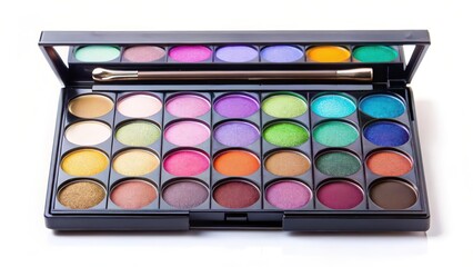 Naklejka premium Colorful Eyeshadow Palette on White Background