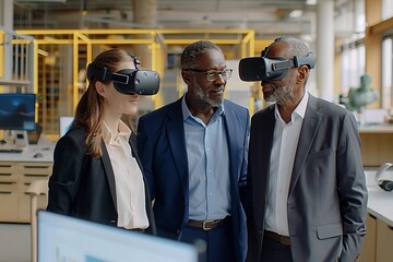 Capturing the Innovation: Factory Workers Operating Robotic Arm in Technologically Advanced Industrial Workspace