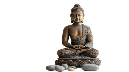 Fototapeta premium Meditation spa relaxation concept isolated on white background 