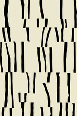 Trendy minimalist seamless pattern with abstract creative artistic hand drawn composition ideal for interior design, wallpaper, minimal background, vector illustration