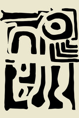 Trendy minimalist seamless pattern with abstract creative artistic hand drawn composition ideal for interior design, wallpaper, minimal background, vector illustration