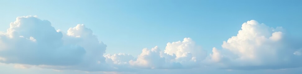 Fototapeta premium Soft gray clouds drifting across the blue sky, serene, weather, landscape