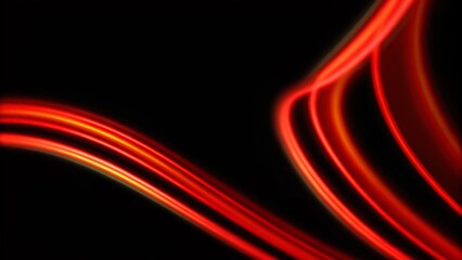 Abstract modern background. Light and stripes, glow abstract effect, paint splash, colorful curl, artistic spiral. Vivid red ribbon on black background. 3d illustration