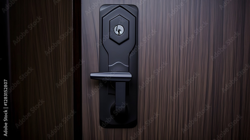 Poster sophisticated smart lock with biometric fingerprint scanning for secure and seamless home or office 