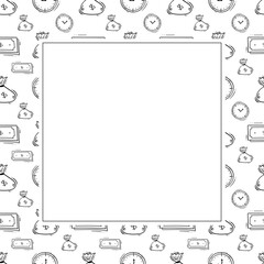 business frame. doodle startup square frame. hand drawn business frame background. startup background