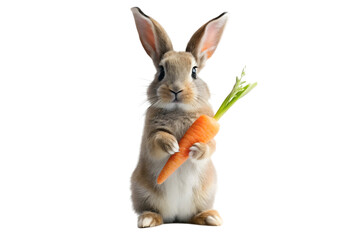 Obraz premium rabbit with carrot isolated on transparent background