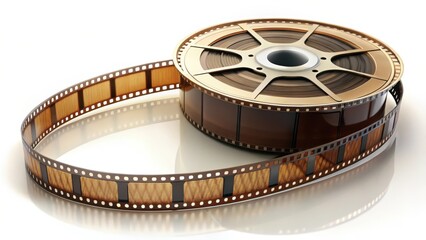 Film Reel on White Background